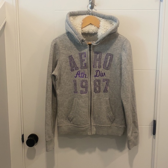 💥3/$20💥 Aeropostale gray zip up hoodie size large - Picture 6 of 13